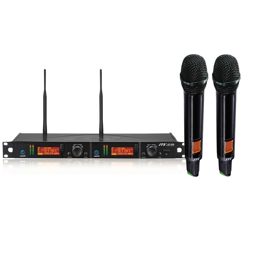 JTS Dual Handheld Wireless Microphone System – UF-20R + 2× JSS-20